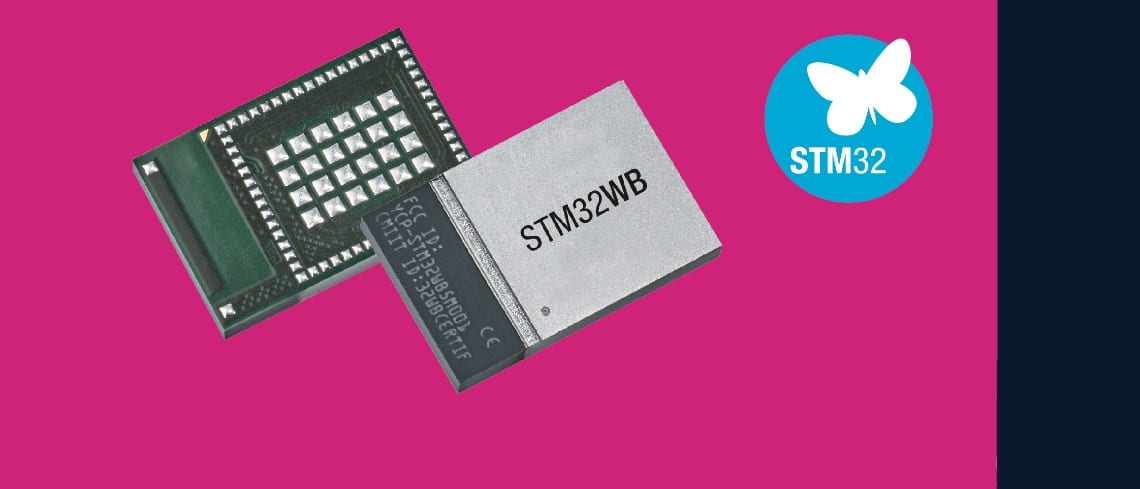 A picture of the STM32WB5MMG board