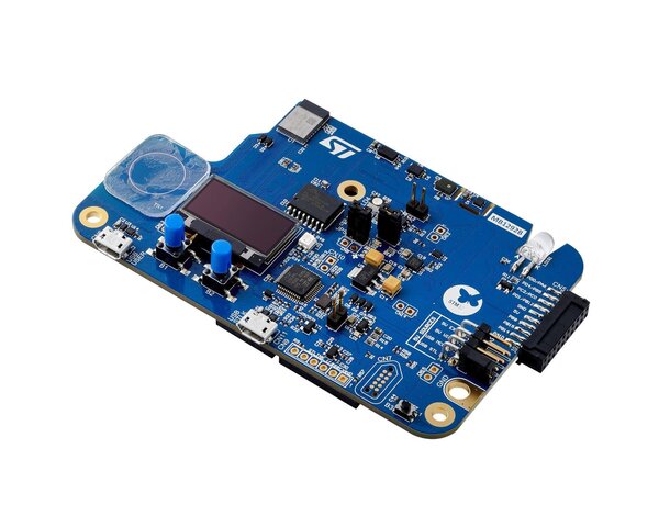 A picture of the STM32WB5MM-DK board