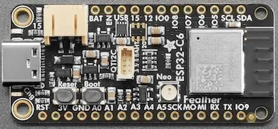 A picture of the Adafruit Feather ESP32C6 board