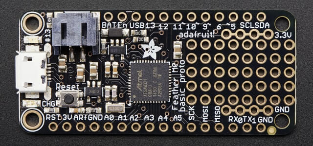 A picture of the Feather M0 Basic Proto board