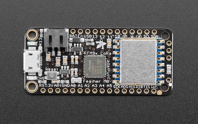 A picture of the Feather M0 LoRa board