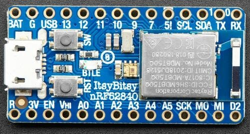 A picture of the ItsyBitsy nRF52840 board