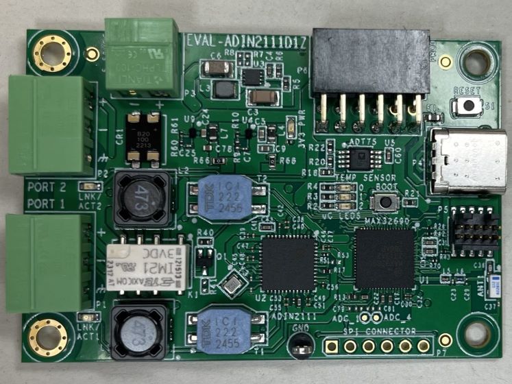 A picture of the EVAL-ADIN2111D1Z board