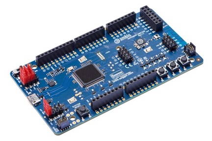 A picture of the Apollo3 Blue EVB board