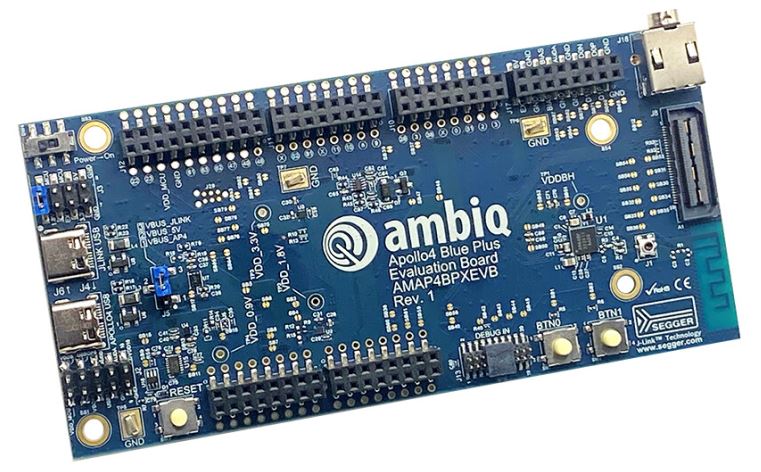 A picture of the Apollo4 Blue Plus KXR EVB board