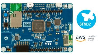 A picture of the B-L4S5I-IOT01A Discovery kit board