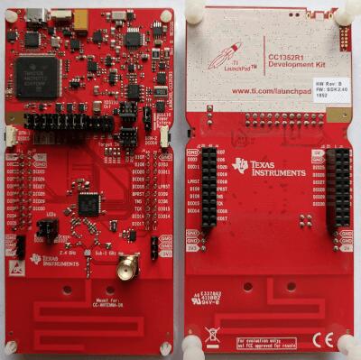 A picture of the CC1352R1 LaunchXL board