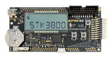 A picture of the EFM32 Wonder Gecko (EFM32WG-STK3800) board