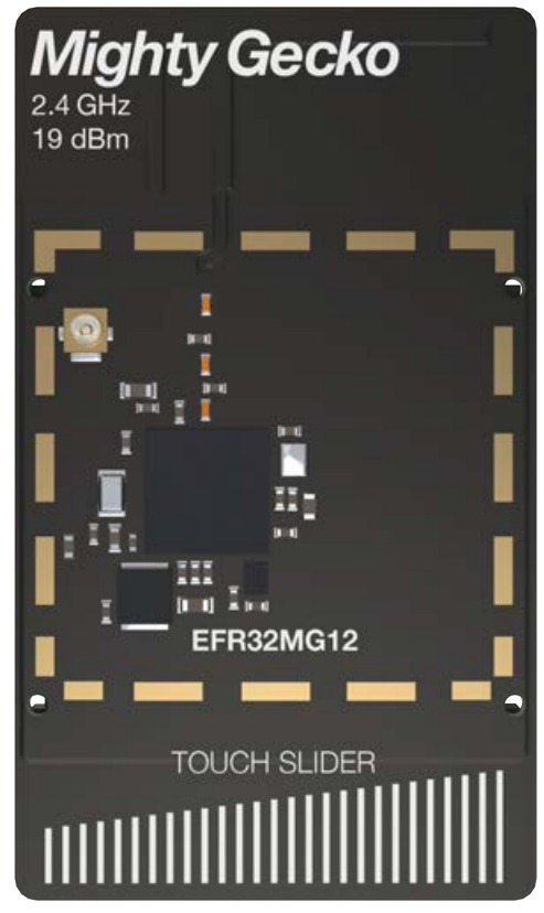 A picture of the EFR32MG12 2.4 GHz 19 dBm (SLWRB4161A) board