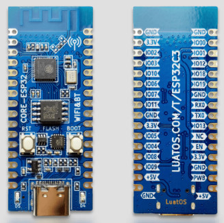 A picture of the ESP32C3_LUATOS_CORE board