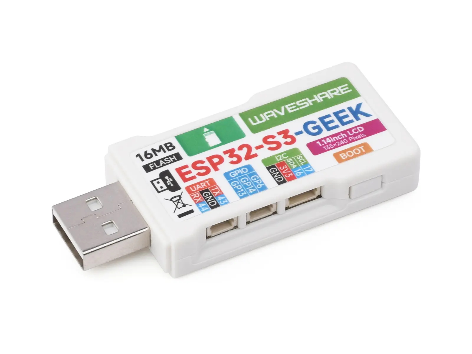 A picture of the ESP32-S3-GEEK board