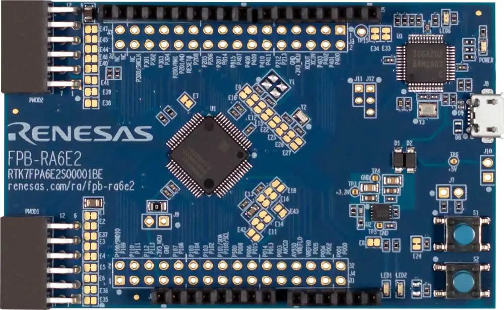 A picture of the RA6E2 Fast Prototyping Board board