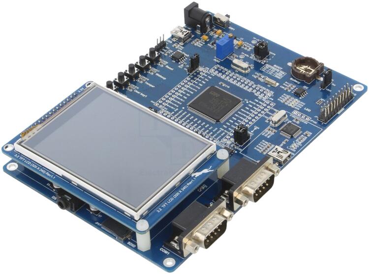 A picture of the GD32E103V-EVAL board