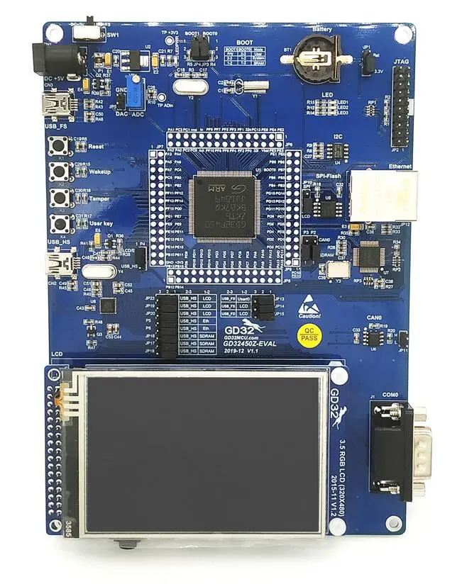 A picture of the GD32F450Z-EVAL board