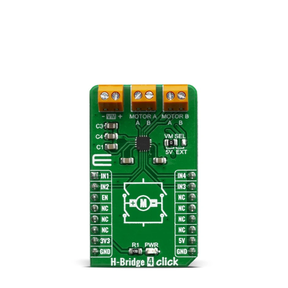 A picture of the H Bridge 4 Click shield