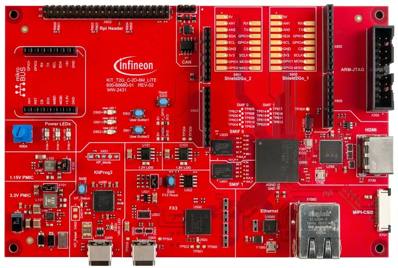A picture of the Kit T2G-C2-D-6M Lite board
