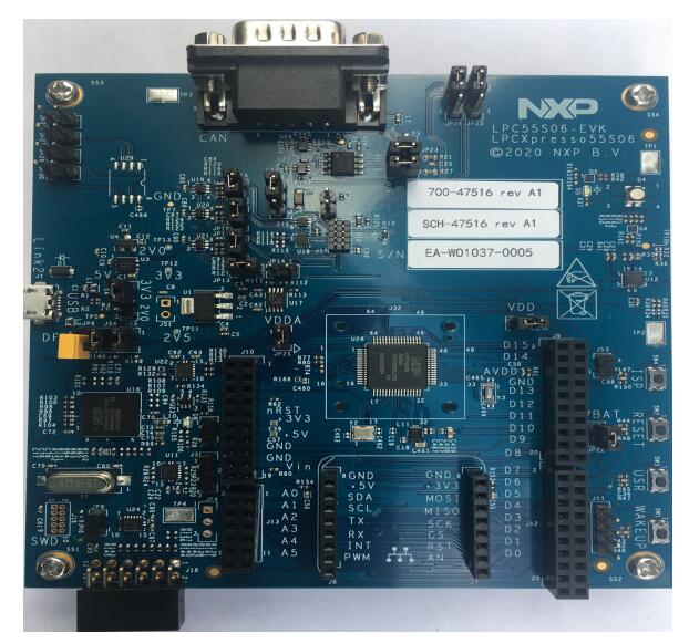 A picture of the LPCXpresso55S06 board