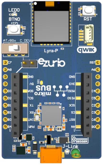 A picture of the Lyra P DVK board
