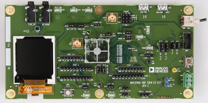 A picture of the MAX32690EVKIT board