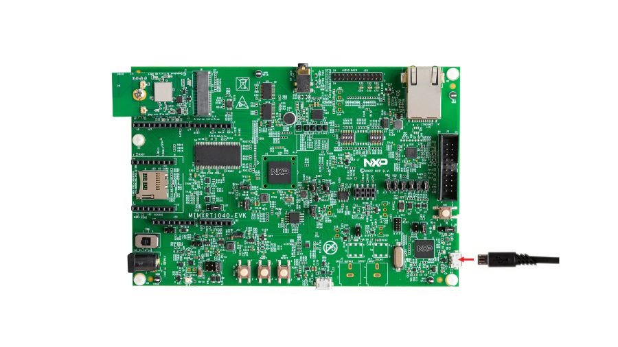 A picture of the MIMXRT1040-EVK board