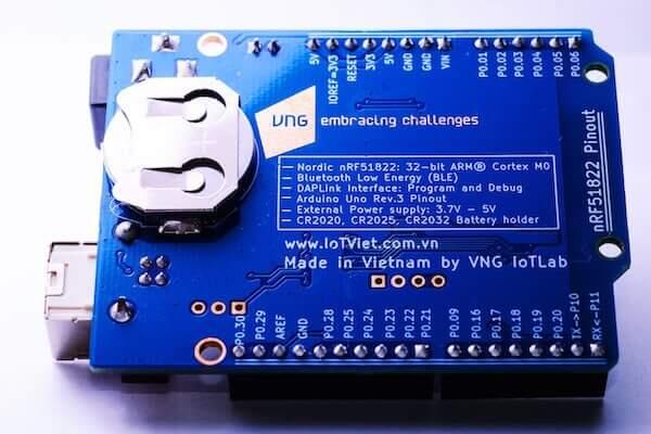 A picture of the nRF51-VBLUno51 board