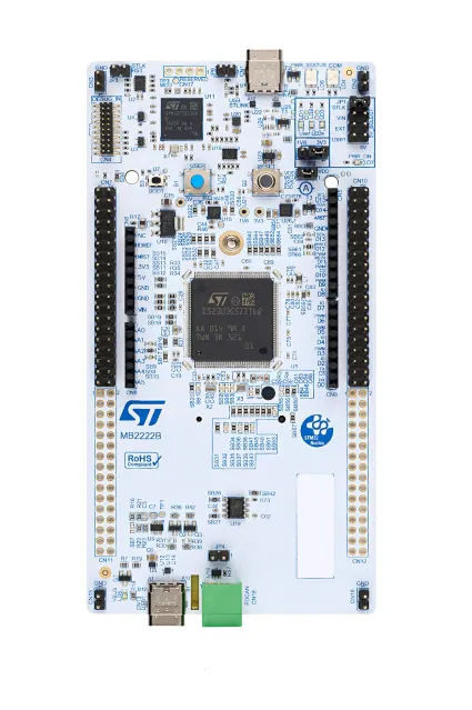 A picture of the Nucleo U3C5ZI Q board