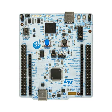 A picture of the Nucleo U545RE Q board