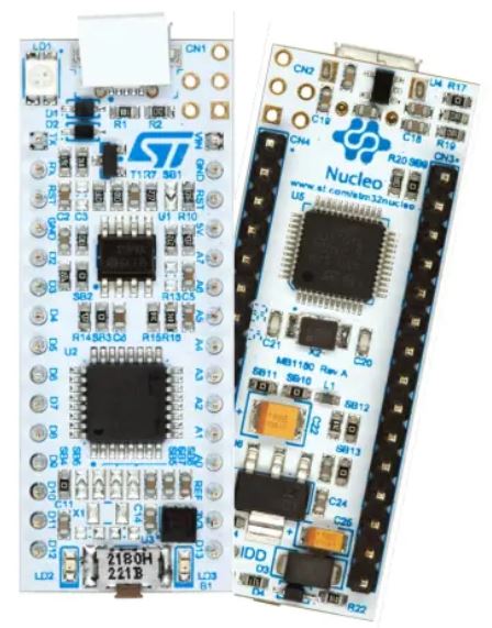 A picture of the Nucleo F042K6 board