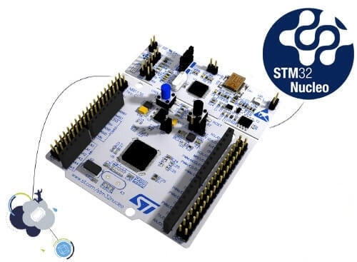 A picture of the Nucleo F072RB board