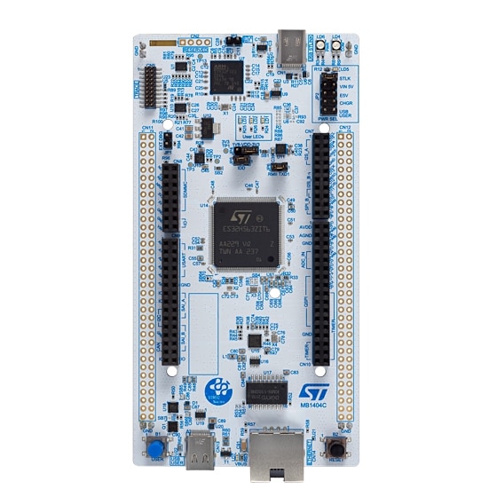 A picture of the Nucleo H563ZI board