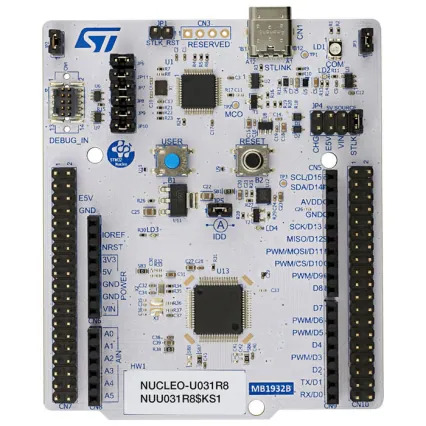 A picture of the Nucleo U031R8 board