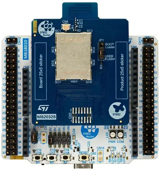 A picture of the Nucleo WB05KZ board