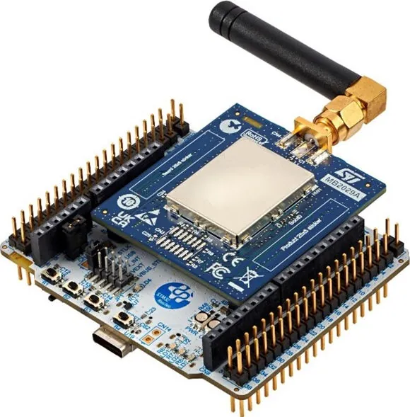 A picture of the Nucleo WL33CC1 board