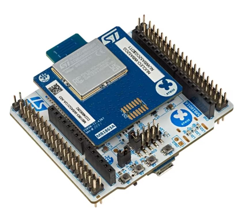 A picture of the Nucleo WBA52CG board