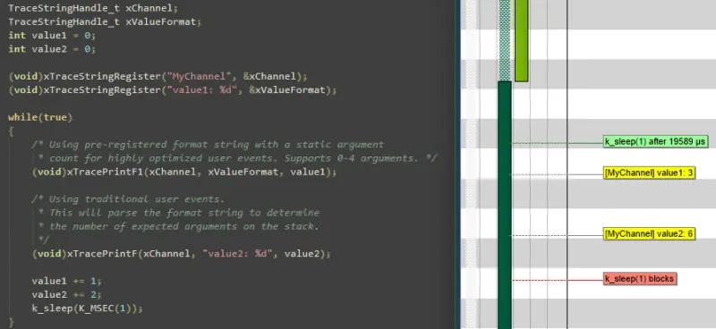 Percepio View User Events