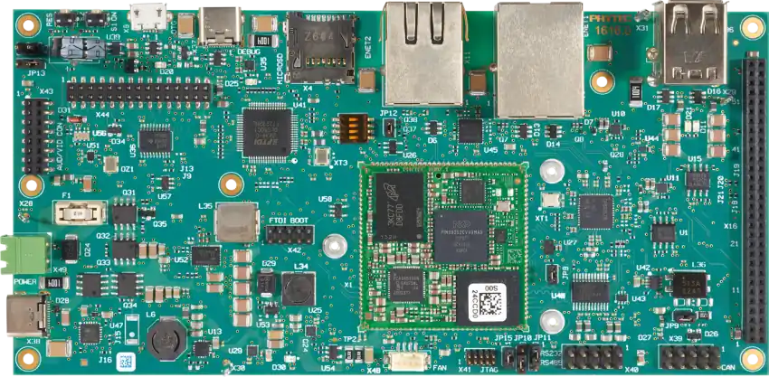 A picture of the phyBOARD-Nash i.MX93 board