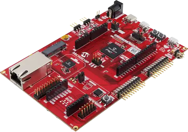 A picture of the PIC32CZ CA80 Curiosity Ultra board