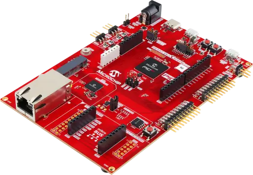A picture of the PIC32CZ CA90 Curiosity Ultra board