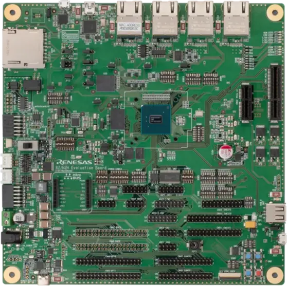 A picture of the RZ/N2H Evaluation Board Kit board
