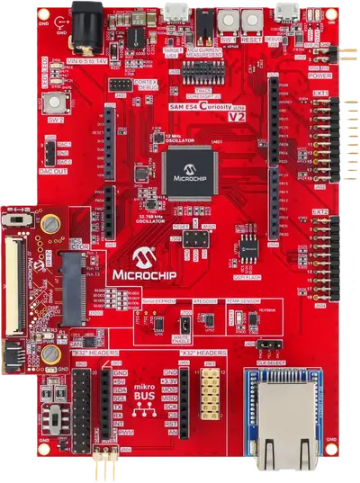A picture of the SAM E54 Curiosity Ultra board