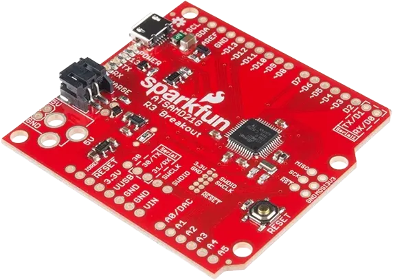 A picture of the Sparkfun SAMD21 Dev Breakout board