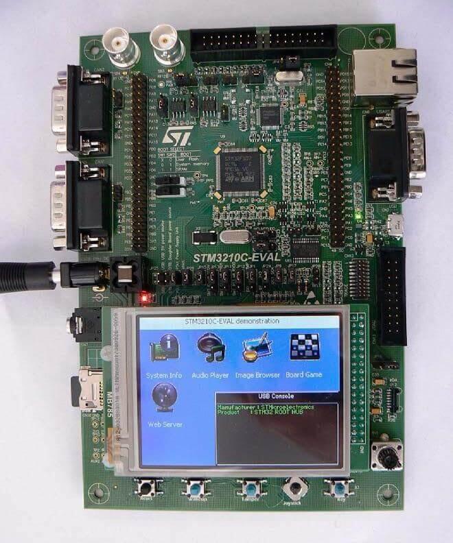 A picture of the STM3210C Evaluation board