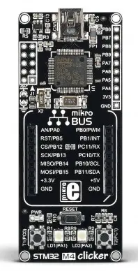 A picture of the STM32 M4 Clicker board