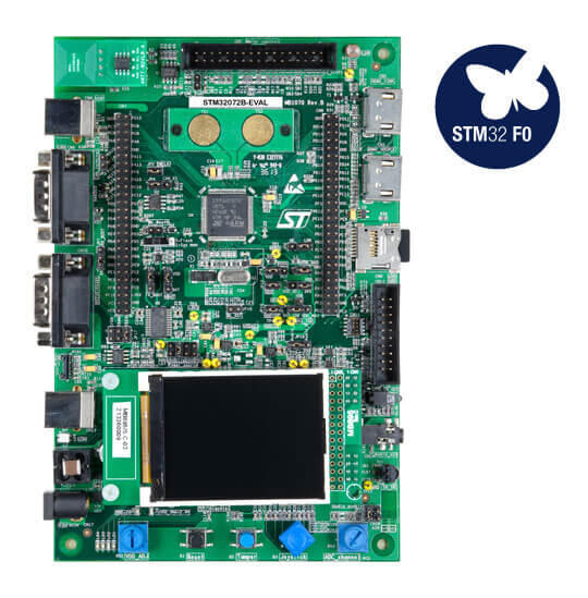 A picture of the STM32F072 Evaluation board