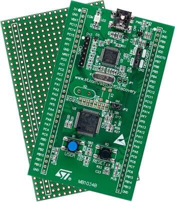 A picture of the STM32F0 Discovery board