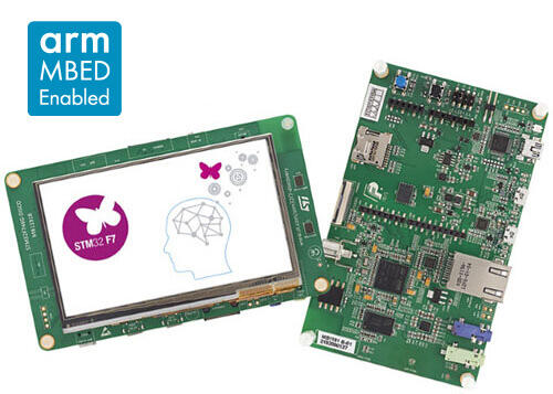 A picture of the STM32F746G Discovery board