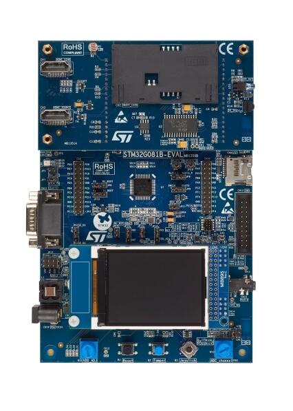 A picture of the STM32G081B Evaluation board