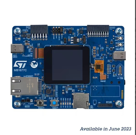 A picture of the STM32H573I-DK Discovery board