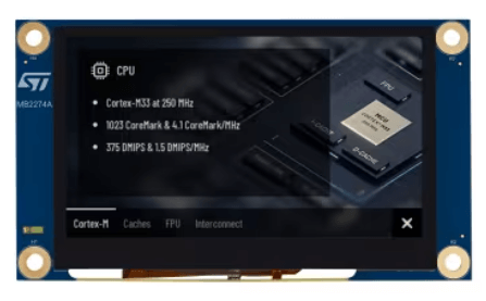 A picture of the STM32H5F5J-DK Discovery board