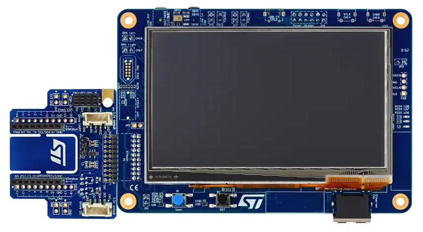 A picture of the STM32H750B Discovery Kit board